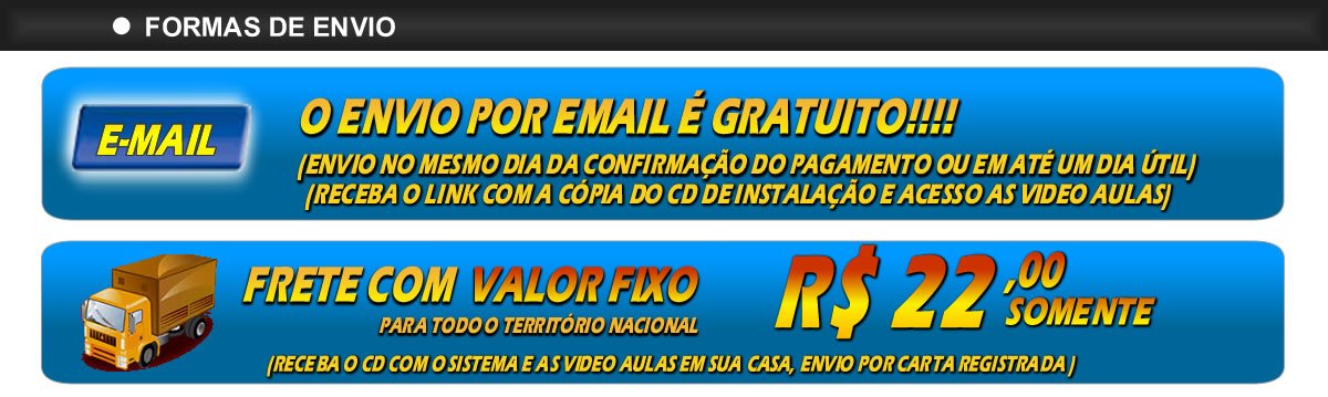 tabela de frete do sistema vesoftware